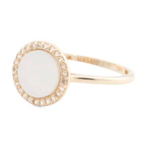 GEMOLIO 14kt Gold Mother Of Pearl White Topaz Ring